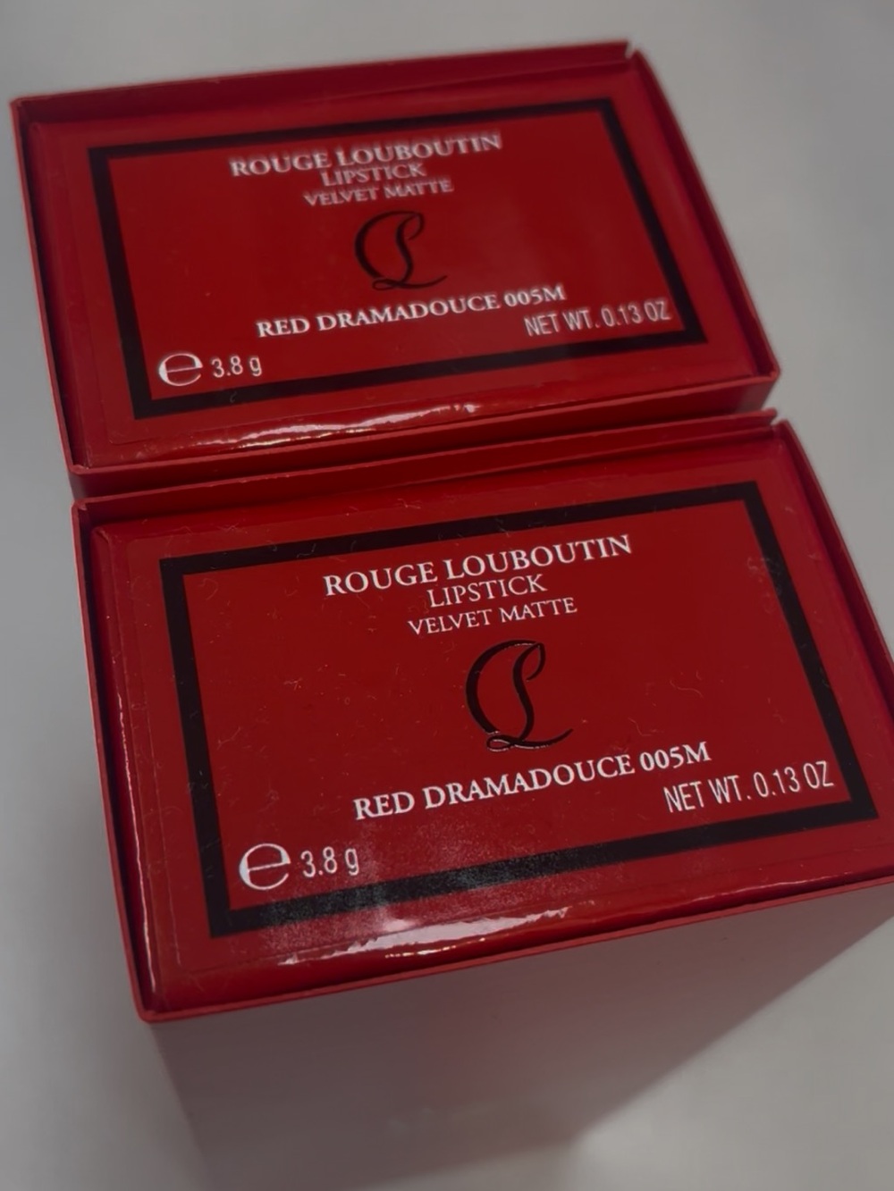 Christian Louboutin Velvet Matte Lipstick - Red Dramadouce 005M (Boxed) Set of 2